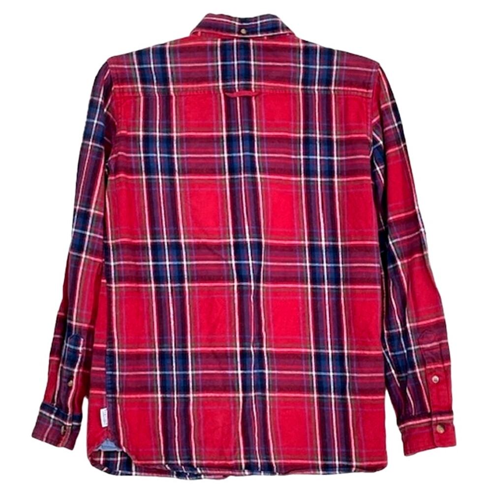 Madewell x Penfield Classic Slim Flannel warm cozy layers red blue plaid pockets - Picture 3 of 13